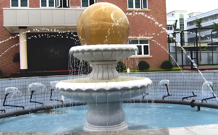 會(huì)轉(zhuǎn)動(dòng)的石雕風(fēng)水球噴泉--夏日清涼新寵！