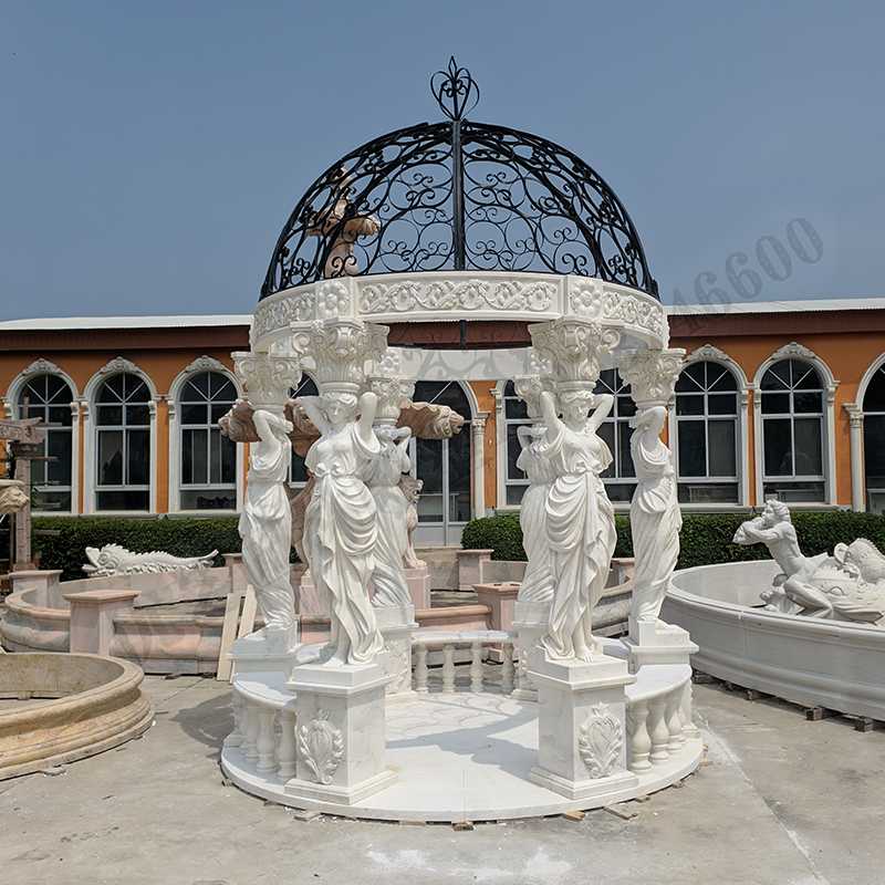 歐式人物涼亭，歐式石雕涼亭，石雕人物涼亭