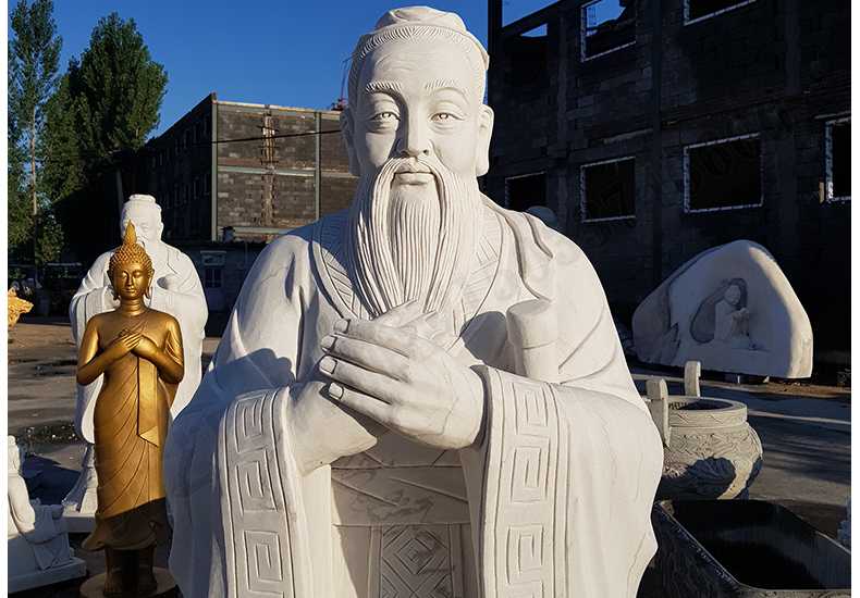石雕孔子像，大理石孔子像，漢白玉孔子像