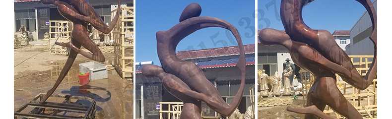 銅舞蹈人物雕塑，抽象男女人物雕塑，抽象跳舞人物銅雕塑