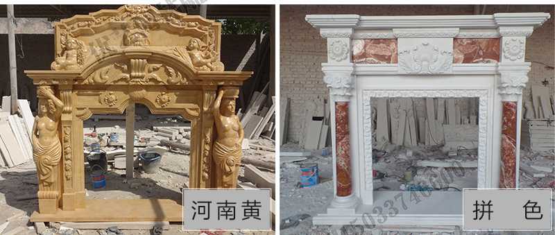 石雕壁爐架款式，定制石雕壁爐架，石雕壁爐架廠家