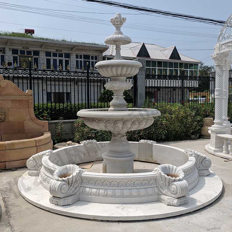 景觀噴泉定制，園林石雕噴泉，大理石噴泉