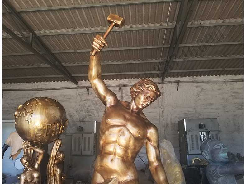 自我雕刻銅雕塑，銅自我雕刻雕塑，雕刻自我銅人物雕塑