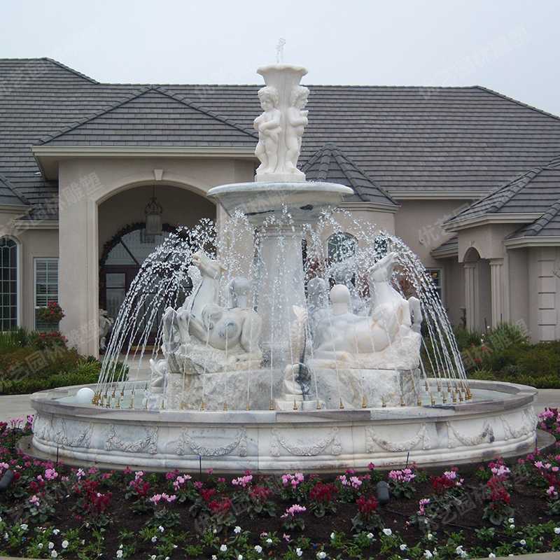 石雕噴泉，大理石噴泉，人物石雕噴泉