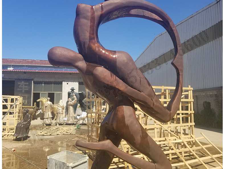 銅舞蹈人物雕塑，跳舞人物銅雕塑，純銅抽象雕塑