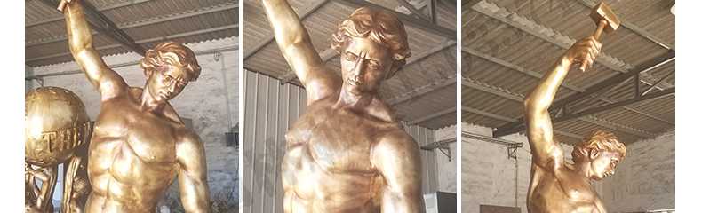 自我雕刻銅雕塑，銅人物雕塑，雕刻自我銅雕塑