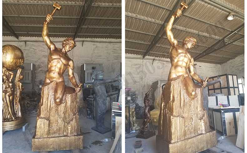 雕刻自我人物雕塑，銅雕刻自我，自我雕刻純銅雕塑