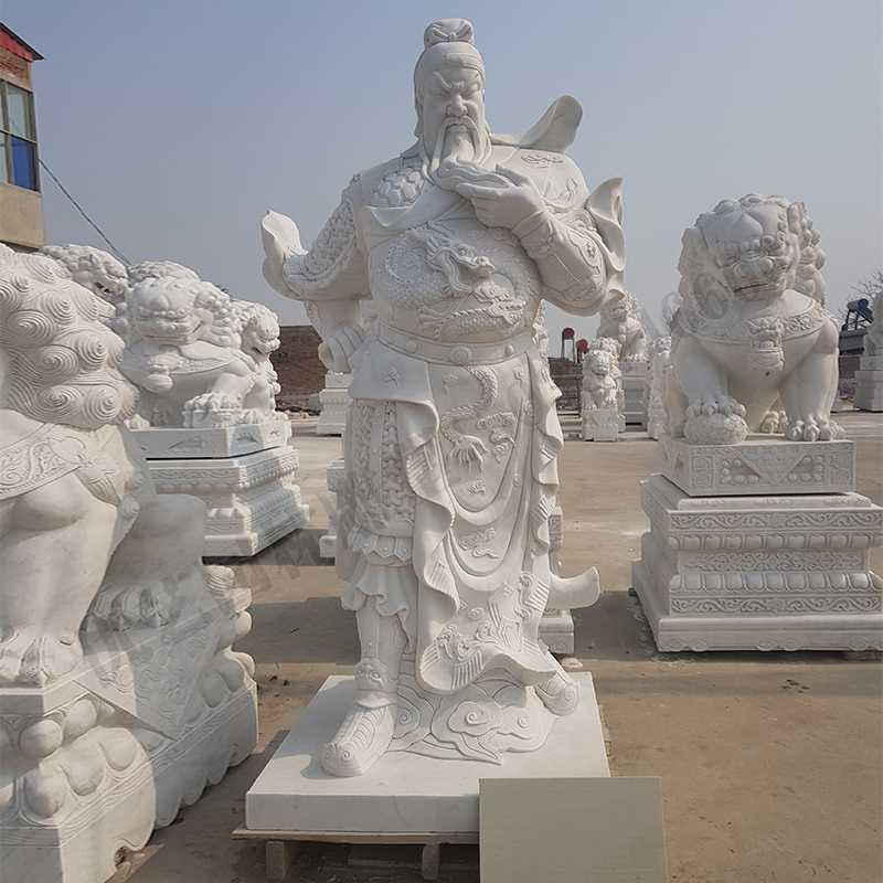 漢白玉關(guān)公像，大理石關(guān)公像，石雕關(guān)公雕像，石材關(guān)公像
