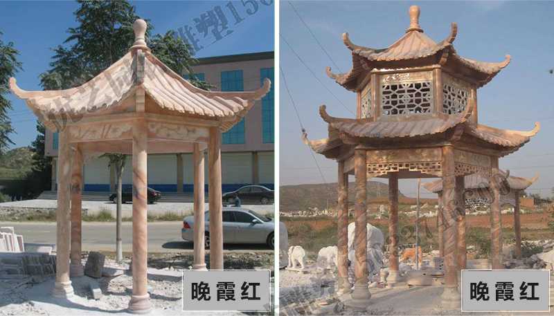 中式大理石涼亭，石雕涼亭廠家，石雕景觀涼亭定制