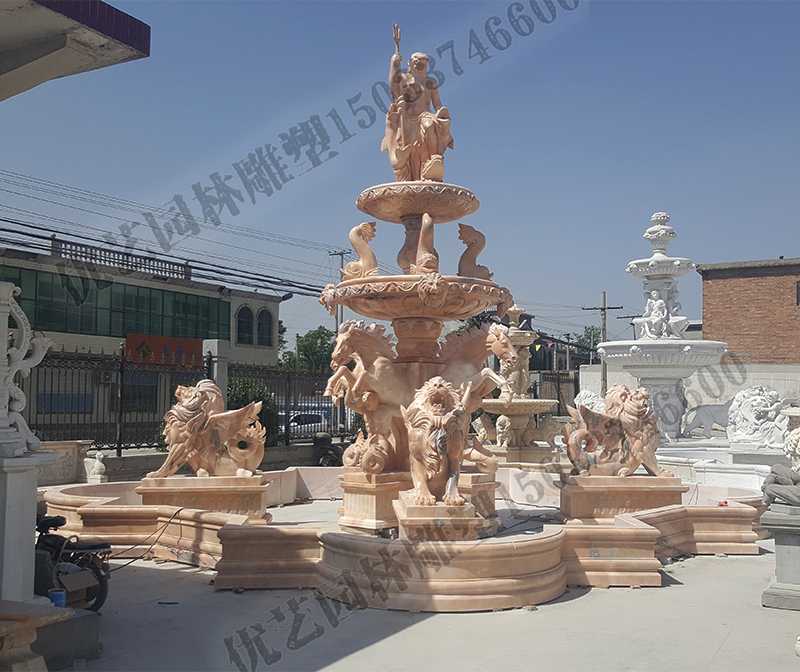 大理石景觀噴泉，歐式大型噴泉，石雕噴泉廠家