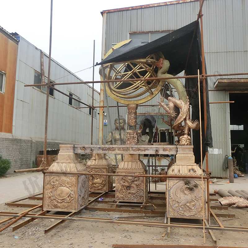 渾天地動儀，銅地震儀雕塑，銅地動儀景觀