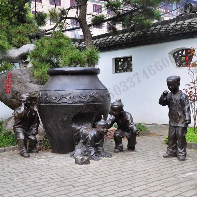 銅小孩雕塑，兒童銅雕塑