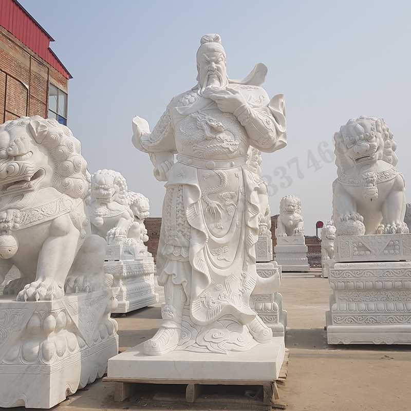 漢白玉關(guān)公像，石雕關(guān)公像，大理石關(guān)公雕像，關(guān)羽雕像，河北石雕關(guān)公廠家2.jpg