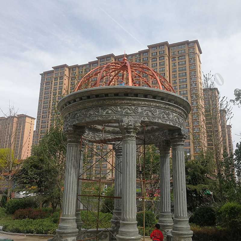 公園小區(qū)亭子，大理石涼亭安裝